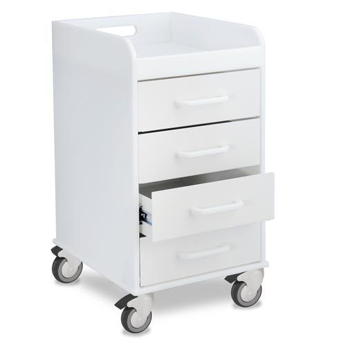 Polyethylene Compact 4 Drawer Locking Carts - IVF Store