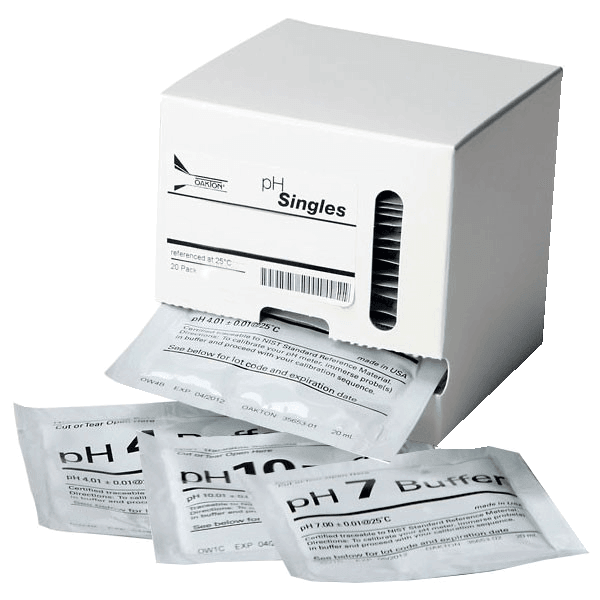 pH Pouch Assortment: 5 each of pH 4.01, 7.00, 10.00 & rinse water pouches