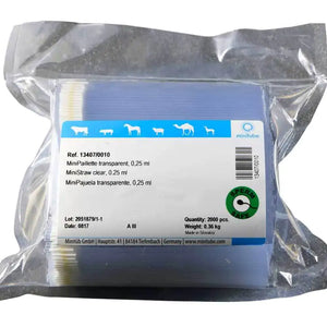 Bag of 2,000 Clear Minitube, 0.25 ml MiniStraw; Standard for the freezing of semen worldwide. Prod. No. 13407/0010