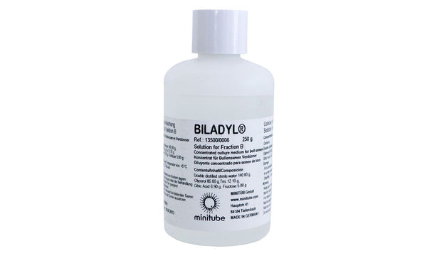 Minitube, Biladyl® (B) 250 g for a total of 750 ml extender; Concentrated medium for freezing of bovine semen and semen of other ruminants according to CSS regulations. Prod. No. 13500/0006