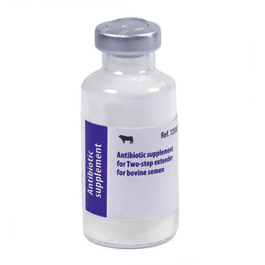 Minitube, Antibiotic supplement for Two-step extender for bovine semen; Antibiotic formula in powder, Comes in glass bottle, Approx. 1.65 g, for a total volume of 22 ml; Vet only Prod. No. 13500/0005