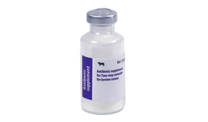 Minitube, Antibiotic supplement for Two-step extender for bovine semen; Antibiotic formula in powder, Comes in glass bottle, Approx. 1.65 g, for a total volume of 22 ml; Vet only Prod. No. 13500/0005
