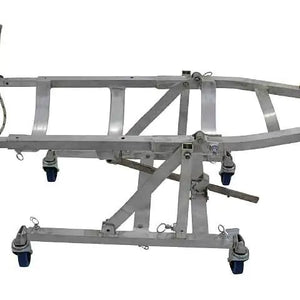 Minitube, Cradle for laparoscopy in sheep; The cradle is designed for laparoscopic insemination of small ruminants, surgical interventions, semen collection with electro ejaculation, Dimensions in use: 1345 x 680 x 560 mm (W x H x D), Dimensions folded: 550 x 310 x 270 mm (W x H x D), Weight: 16 kg Prod. No. 23700/3000