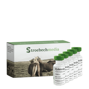 Stroebech Media, Equine Hyaluronidase; 5×1 ml in glass bottles for denudation of mature equine oocytes, Prod. No. 4.02.005