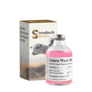 Stroebech Media, Semen Wash Medium; 50 ml non-capacitating medium in glass bottle for semen washing, Prod. No. 5.05.050