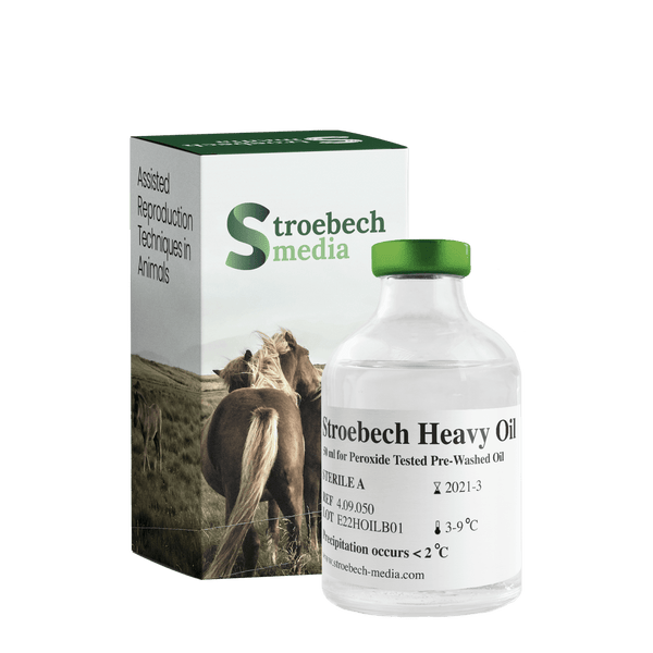 Stroebech Media, Equine Stroebech Heavy Oil; 50 ml Oil for overlay of media in glass bottle Prod. No. 4.09.050