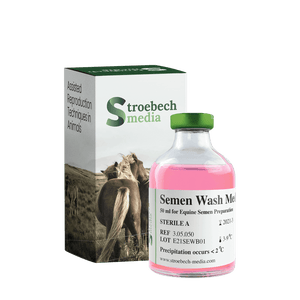 Stroebech Media, Equine Semen Wash Medium; 50 ml medium in glass bottle for semen washing, Prod. No. 3.05.050