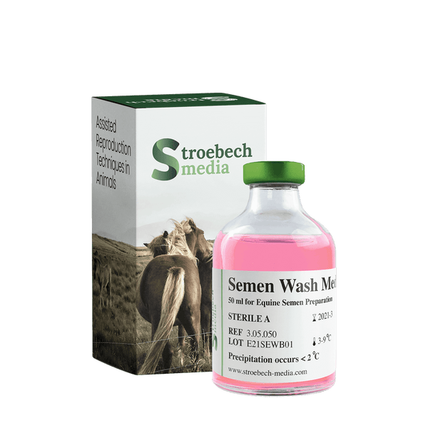 Stroebech Media, Equine Semen Wash Medium; 50 ml medium in glass bottle for semen washing, Prod. No. 3.05.050