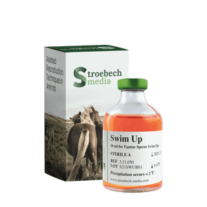 Stroebech Media, Equine Swim Up Medium; 50 ml medium in glass bottle for semen washing, Prod. No. 3.11.050