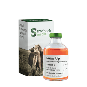 Stroebech Media, Equine Swim Up Medium; 50 ml medium in glass bottle for semen washing, Prod. No. 3.11.050