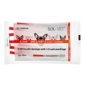 Sol M; Sol-Vet® Standard Insulin Syringe, The Sol-Vet Insulin Syringe provides accurate and comfortable insulin administration.
