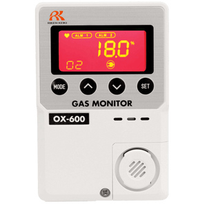 RKI standalone monitor that detects Oxygen (O2) for IVF Labs. Red.