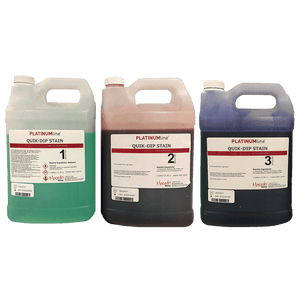 PlatinumLine® Quik Dip® Green, Red & Blue Hemotology Stain Set (1 gal each)