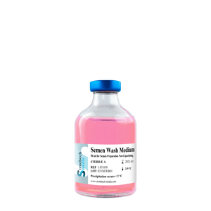 Stroebech Media, Bovine Semen Wash Medium; 50 ml non-capacitating medium in glass bottle for semen washing, Prod. No. 1.05.050