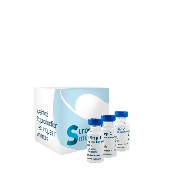 Stroebech Media, Bovine Embryo Vitrification Kit; 3 vials each containing 2 ml medium in glass bottles, Prod. No. 2.20.006